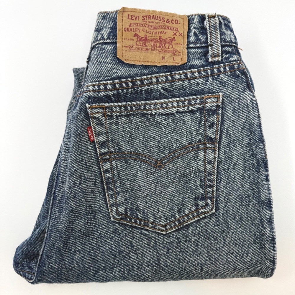 Vintage‎ Levi's 501 High Waisted Acid Wash Tapered Leg Jeans USA Made Womens 11
